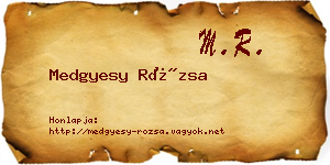 Medgyesy Rózsa névjegykártya